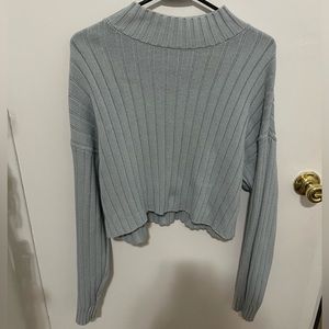 Light Blue Cropped Sweater